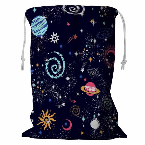 PKQWTM Space Galaxy constellation Storage Basket Laundry Bag with Drawstring Size 24x32 Inch