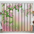 thumbnail image 1 of PKQWTM Spring Blossoming Apple Tree Branches Flying Petals Practical heat insulation Shading Window Curtain Size 52(W)x84(H) inches(Two Piece), 1 of 1