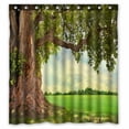 thumbnail image 1 of PKQWTM Spring Meadow Big Tree Fresh Green Leaves WaterProof Polyester Fabric Shower Curtain Size 66x72 Inches, 1 of 1