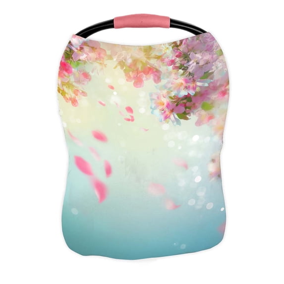 PKQWTM Spring cherry blossom wedding falling petals Nursing Cover Baby Breastfeeding Infant Feeding Cover Baby Car Seat Cover