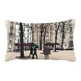 thumbnail image 1 of PKQWTM Square Paris under rain Bed Decor Pillow Cases Zippered Cushion Cover Size 20x30 Inches, 1 of 1