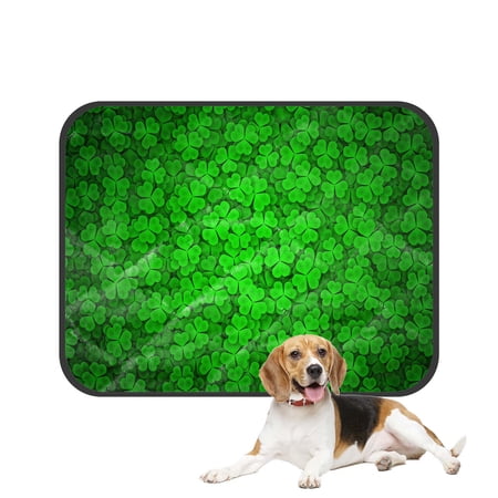 PKQWTM St Patrick'S Day Black Green Colors Pet Dog Cat Bed Pee Pads Mat Cushion Potty Dogs Blankets Crate Bed Kennel 14x18 inch