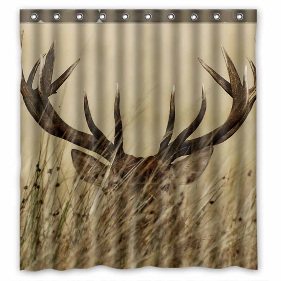 PKQWTM Stag WaterProof Polyester Fabric Shower Curtain Size 66x72 Inches