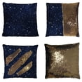thumbnail image 1 of PKQWTM Star Filled Night Sky Reversible Mermaid Cushion Cover Home Decor Sequin Pillow Case Size 16x16 inches, 1 of 2