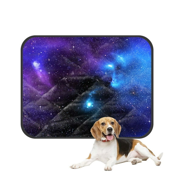 PKQWTM Starry Deep Outer Space Pet Dog Cat Bed Pee Pads Mat Cushion Potty Dogsblankets Crate Bed Kennel 14x18 inch