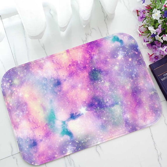 PKQWTM Starry Galaxy Print In Unicorn Colours Home Decor Floor Mat Area Rug Doormat Size 15.7x23.6 Inches