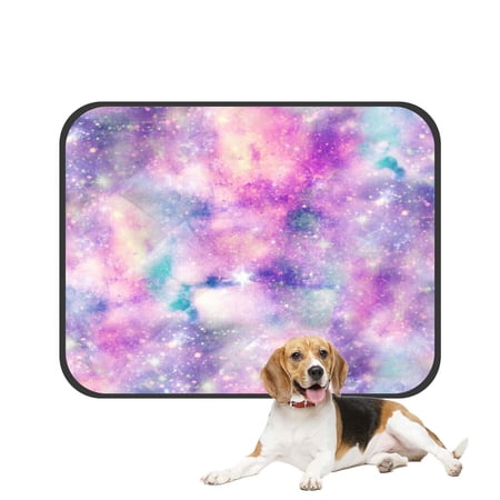 PKQWTM Starry Galaxy Print In Unicorn Colours Pet Dog Cat Bed Pee Pads Mat Cushion Potty Dogs Blankets Crate Bed Kennel 14x18 inch