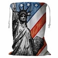 thumbnail image 1 of PKQWTM Staue of Liberty with American Flag Storage Basket Laundry Bag with Drawstring Size 18x24 Inch, 1 of 3
