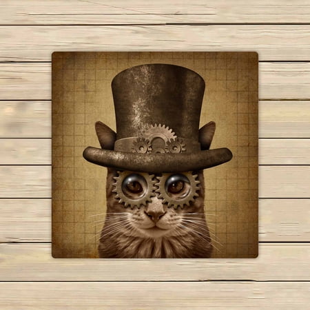 PKQWTM Steampunk And Steam Punk Grunge Cat Microfiber Bath Towels Bathroom Body Shower Towel Size 13x13 Inches