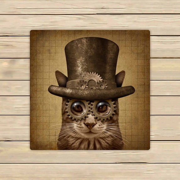PKQWTM Steampunk And Steam Punk Grunge Cat Microfiber Bath Towels Bathroom Body Shower Towel Size 13x13 Inches