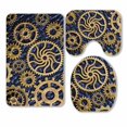 thumbnail image 1 of PKQWTM Steampunk Mechanical Cogs Gears Wheels 3 Piece Bathroom Rugs Set Bath Rug Contour Mat and Toilet Lid Cover, 1 of 2