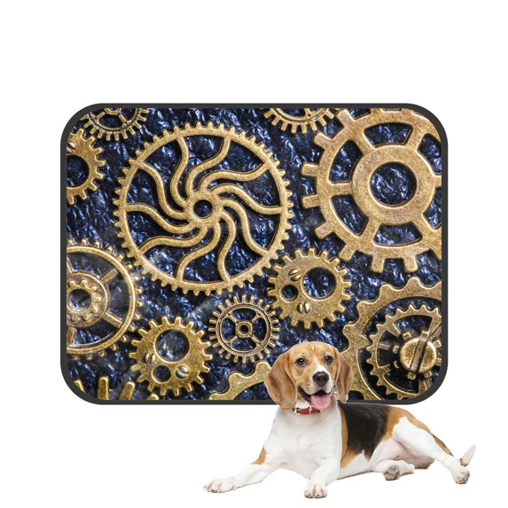 PKQWTM Steampunk Mechanical Cogs Gears Wheels Pet Dog Cat Bed Pee Pads Mat Cushion Potty Dogsblankets Crate Bed Kennel 14x18 inch