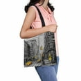 thumbnail image 1 of PKQWTM Street New York Man Woman Yellow Taxi American City Canvas Shoulder Bags Handbags Tote Bags Shopping Bag, 1 of 2