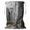 thumbnail image 1 of PKQWTM Street New York Man Woman Yellow Taxi American City Storage Basket Laundry Bag with Drawstring Size 18x24 Inch, 1 of 3