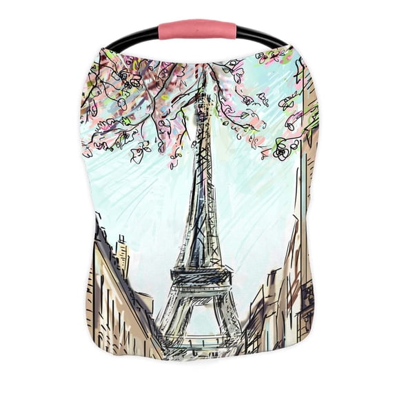 PKQWTM Street paris concept Nursing Cover Baby Breastfeeding Infant Feeding Cover Baby Car Seat Cover