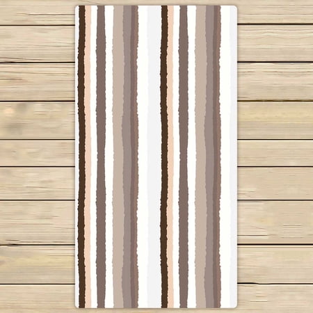 PKQWTM Striped Pattern Vertical Lines With Torn Paper Effect Microfiber Bath Towels Bathroom Body Shower Towel Size 30x56 Inches