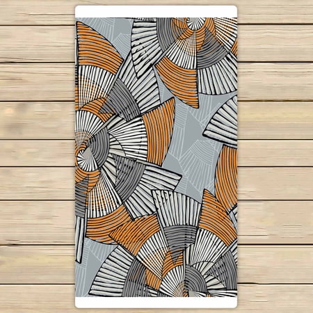PKQWTM Striped Pinwheels Striped Circular Shapes Microfiber Bath Towels Bathroom Body Shower Towel Size 30x56 Inches
