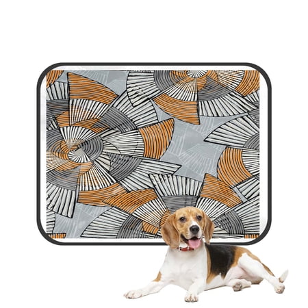 PKQWTM Striped Pinwheels Striped Circular Shapes Pet Dog Cat Bed Pee Pads Mat Cushion Potty Dogsblankets Crate Bed Kennel 20x24 inch
