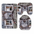 thumbnail image 1 of PKQWTM Styled Cowboy Horns 3 Piece Bathroom Rugs Set Bath Rug Contour Mat and Toilet Lid Cover, 1 of 2