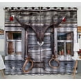 thumbnail image 1 of PKQWTM Styled Cowboy Horns Practical heat insulation Shading Window Curtain Size 52(W) x 84(H) inches (Two Piece), 1 of 1