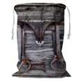 thumbnail image 1 of PKQWTM Styled Cowboy Horns Storage Basket Laundry Bag with Drawstring Size 18x24 Inch, 1 of 3