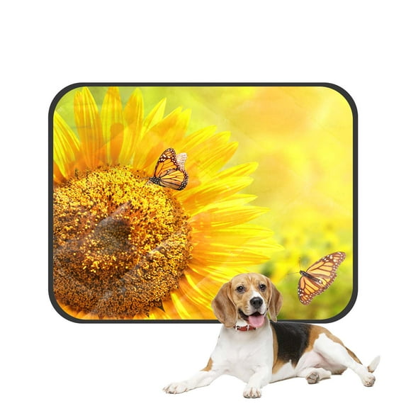 PKQWTM Sunflower and monarch butterflies Pet Dog Cat Bed Pee Pads Mat Cushion Potty Dogs Blankets Crate Bed Kennel 14x18 inch