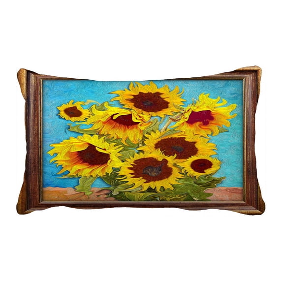 PKQWTM Sunflowers Bed Decor Pillow Cases Zippered Cushion Cover Size 20x30 Inches