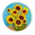 thumbnail image 1 of PKQWTM Sunflowers painting Round Beach Towel Beach Mats Shawl Blanket Yoga Mat with Tassels Beach Throw Towel, 1 of 6