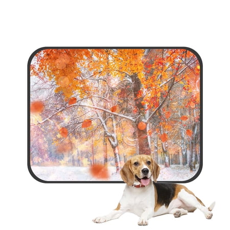 PKQWTM Sunlight Breaks Autumn Leaves Trees Winter Pet Dog Cat Bed Pee Pads Mat Cushion Potty Dogsblankets Crate Bed Kennel 25x30 inch