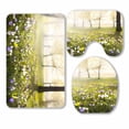 thumbnail image 1 of PKQWTM Sunny Spring 3 Piece Bathroom Rugs Set Bath Rug Contour Mat and Toilet Lid Cover, 1 of 2