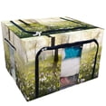 thumbnail image 1 of PKQWTM Sunny Spring Storage Bag Clear Window Storage Bins Boxes Large Capacity Foldable Stackable Organizer With Steel Metal Frame For Bedding,Clothes,Closets, Bedrooms, 1 of 3