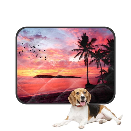 PKQWTM Sunset Birds at Rebak Island Palm Tree Pet Dog Cat Bed Pee Pads Mat Cushion Potty Dogsblankets Crate Bed Kennel 25x30 inch