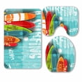 thumbnail image 1 of PKQWTM Surf Club Surfboards 3 Piece Bathroom Rugs Set Bath Rug Contour Mat and Toilet Lid Cover, 1 of 2