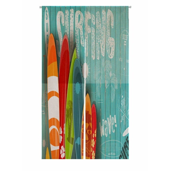 PKQWTM Surf Club Surfboards Door Curtain Window Cover Home Decor Hanging Curtain Size 85x150 CM