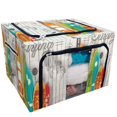 thumbnail image 1 of PKQWTM Surfboards Storage Bag Clear Window Storage Bins Boxes Large Capacity Foldable Stackable Organizer With Steel Metal Frame For Bedding,Clothes,Closets, Bedrooms, 1 of 3