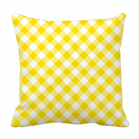PKQWTM Tablecloth Yellow Diagonal Bed Decor Pillow Cases Zippered Cushion Cover Size 20x20 Inches