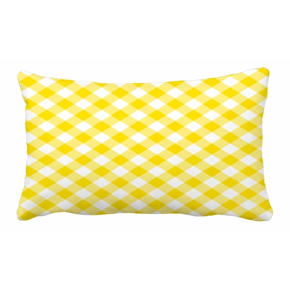 PKQWTM Tablecloth Yellow Diagonal Bed Decor Pillow Cases Zippered Cushion Cover Size 20x30 Inches