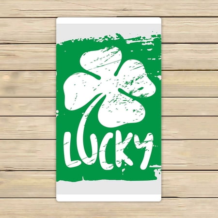 PKQWTM Talisman Clover The Words Luck Microfiber Bath Towels Bathroom Body Shower Towel Size 16x28 Inches