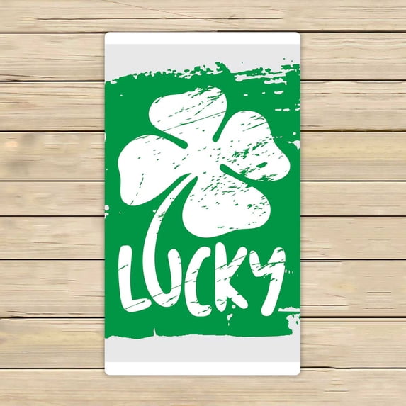 PKQWTM Talisman Clover The Words Luck Microfiber Bath Towels Bathroom Body Shower Towel Size 16x28 Inches