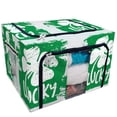 thumbnail image 1 of PKQWTM Talisman Clover The Words Luck Storage Bag Clear Window Storage Bins Boxes Large Capacity Foldable Stackable Organizer With Steel Metal Frame For Bedding,Clothes,Closets, Bedrooms, 1 of 3