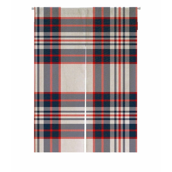 PKQWTM Tartan checkered british fabric pattern Door Curtain Window Cover Home Decor Hanging Curtain Size 85x120 CM
