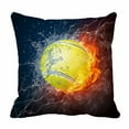 thumbnail image 1 of PKQWTM Tennis Ball In Fire And Water Bed Decor Pillow Cases Zippered Cushion Cover Size 16x16 Inches, 1 of 1