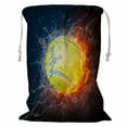 thumbnail image 1 of PKQWTM Tennis Ball In Fire And Water Storage Basket Laundry Bag with Drawstring Size 18x24 Inch, 1 of 3