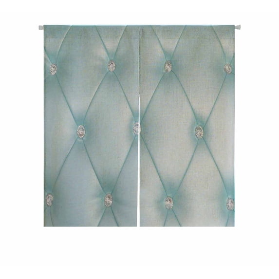 PKQWTM Texture Turquoise Aqua Blue Sofa Door Curtain Window Cover Home Decor Hanging Curtain Size 85x90 CM