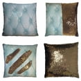 thumbnail image 1 of PKQWTM Texture Turquoise Aqua Blue Sofa Reversible Mermaid Cushion Cover Home Decor Sequin Pillow Case Size 20x20 inches, 1 of 2