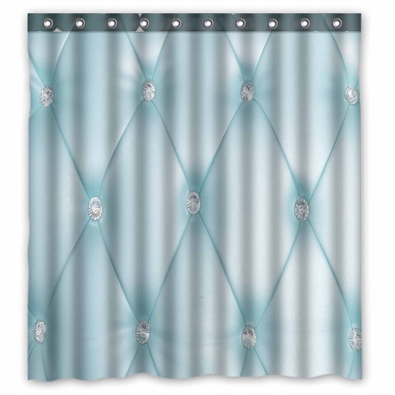 PKQWTM Texture Turquoise Aqua Blue Sofa WaterProof Polyester Fabric Shower Curtain Size 66x72 Inches