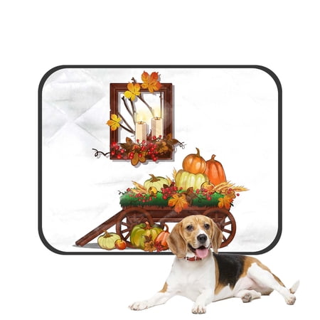 PKQWTM Thanksgiving Rich Harvest Autumn Festival Pet Dog Cat Bed Pee Pads Mat Cushion Potty Dogsblankets Crate Bed Kennel 14x18 inch