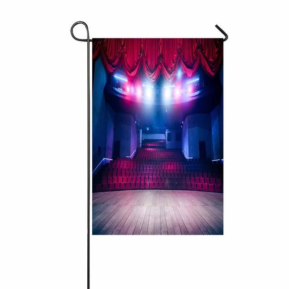 PKQWTM Theater Curtain Stage Dramatic Lighting Yard Decor Home Garden Flag Size 28x40 Inches