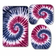 thumbnail image 1 of PKQWTM Tie Dye Abstract Patterns 3 Piece Bathroom Rugs Set Bath Rug Contour Mat and Toilet Lid Cover, 1 of 2