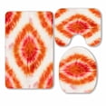 thumbnail image 1 of PKQWTM Tie-Dye Pattern Of Red And Orange Color On White Silk 3 Piece Bathroom Rugs Set Bath Rug Contour Mat and Toilet Lid Cover, 1 of 2